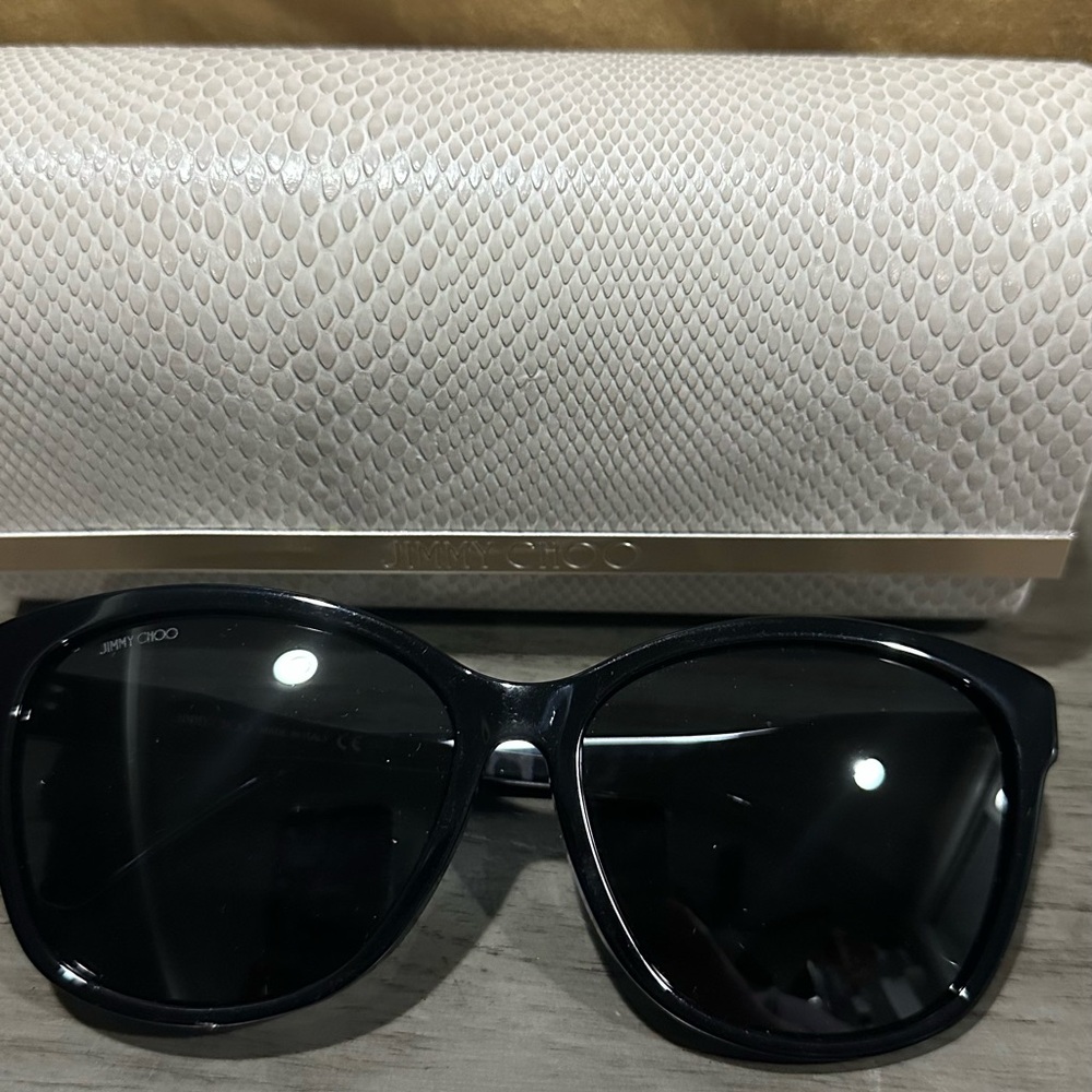 Jimmy Choo Black Sunglasses with Textured Case